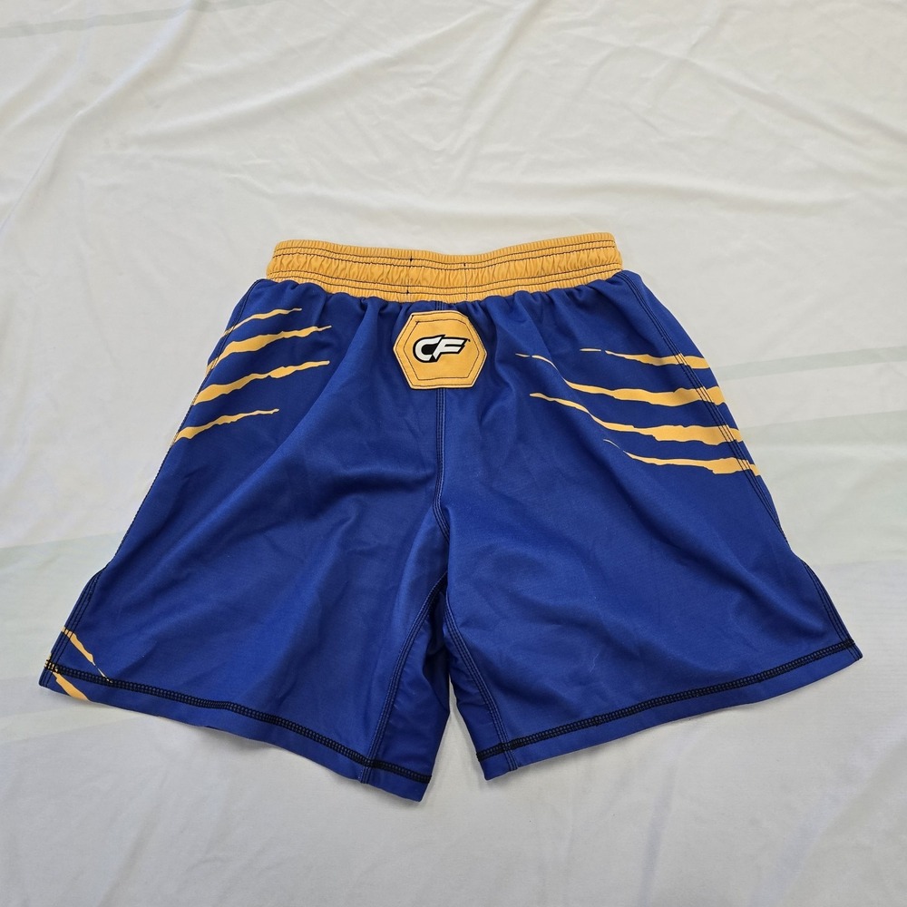 Cage Fighter Wrestling MMA Shorts Adult Sz Small Orem Tigers Blue Yellow BJJ UFC - Picture 7 of 7